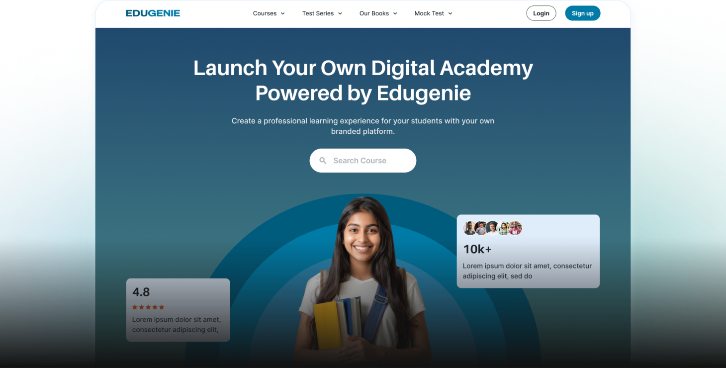 Edugenie academy website preview